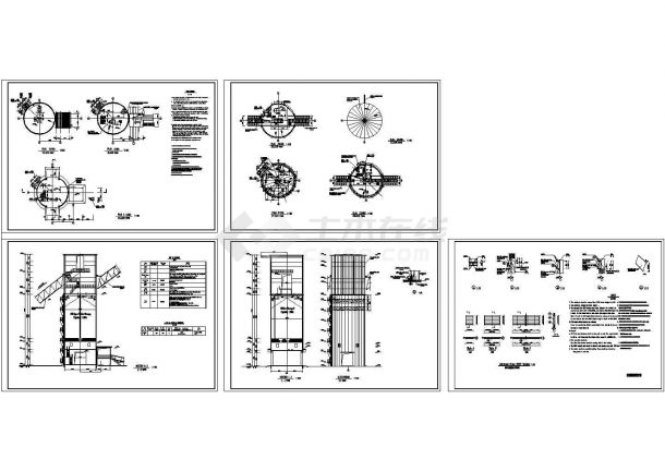 某水泥厂黄料库建筑设计cad全套施工图（含设计说明，标注详细）-图二