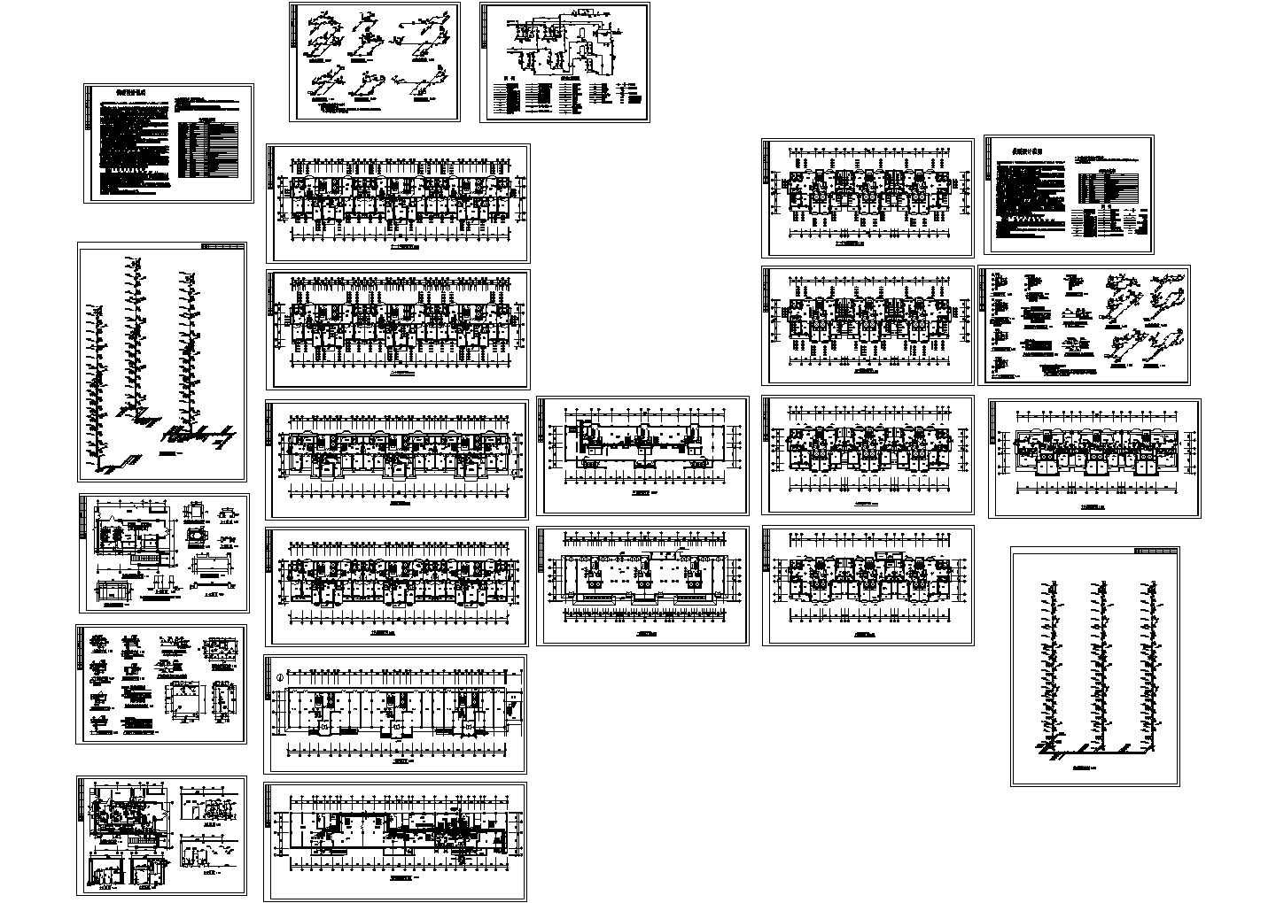 高层住宅供暖全套cad施工图纸