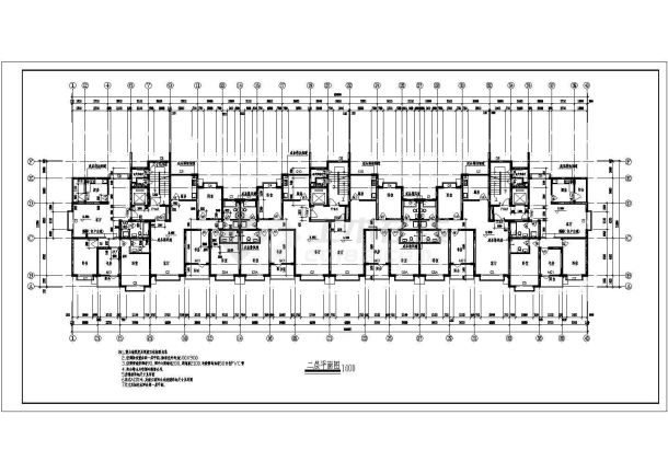 11层3单元每单元2户（单元内户型不对称）住宅楼设计图，内含详图-图二