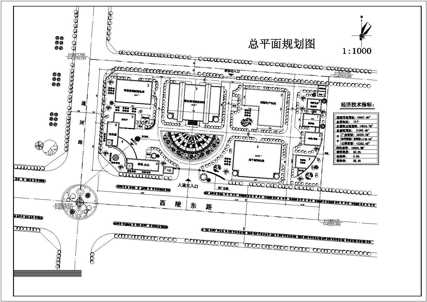 北京某药厂总平面规划图