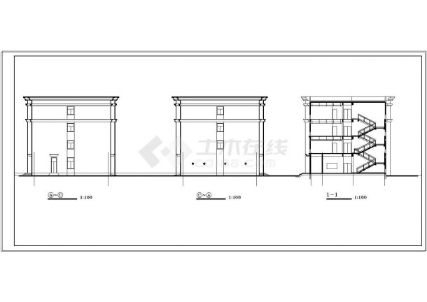 办公楼设计_某地全套办公楼建筑CAD设计施工图纸-图二
