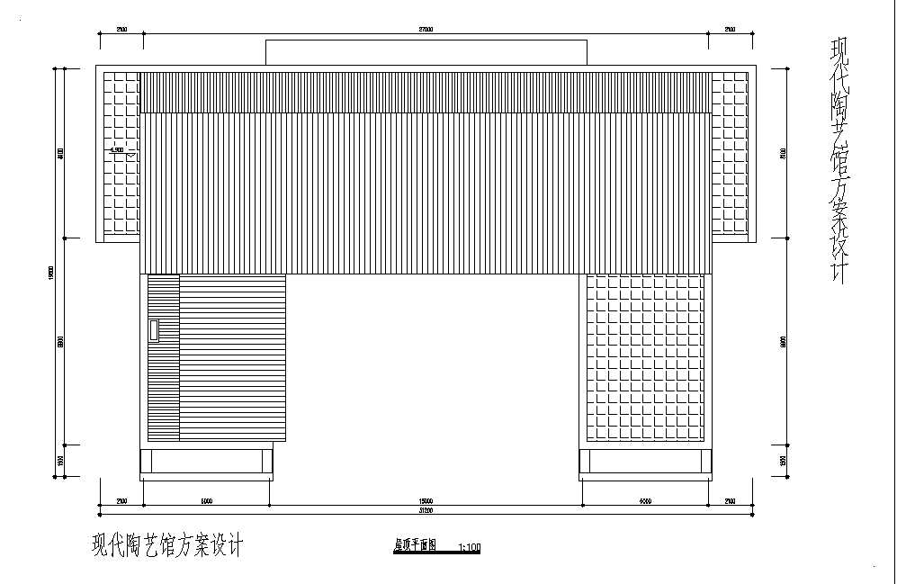 608平米2层现代陶艺展示馆建筑设计施工cad图纸