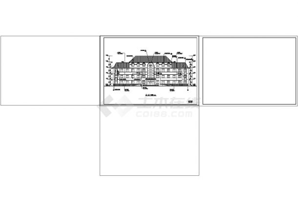 办公楼设计_某地四层办公楼cad建筑施工图（顶层含坡屋顶）-图一