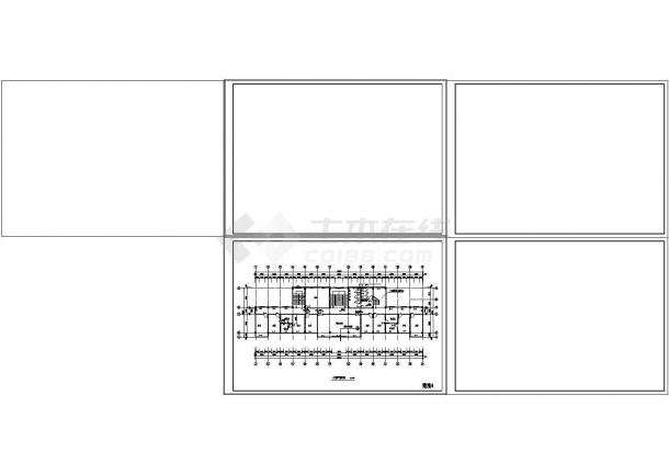 办公楼设计_某地四层办公楼cad建筑施工图（顶层含坡屋顶）-图二