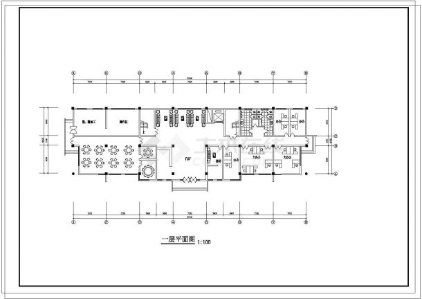 办公楼设计_某地小型办公楼cad建筑施工图带效果图-图二