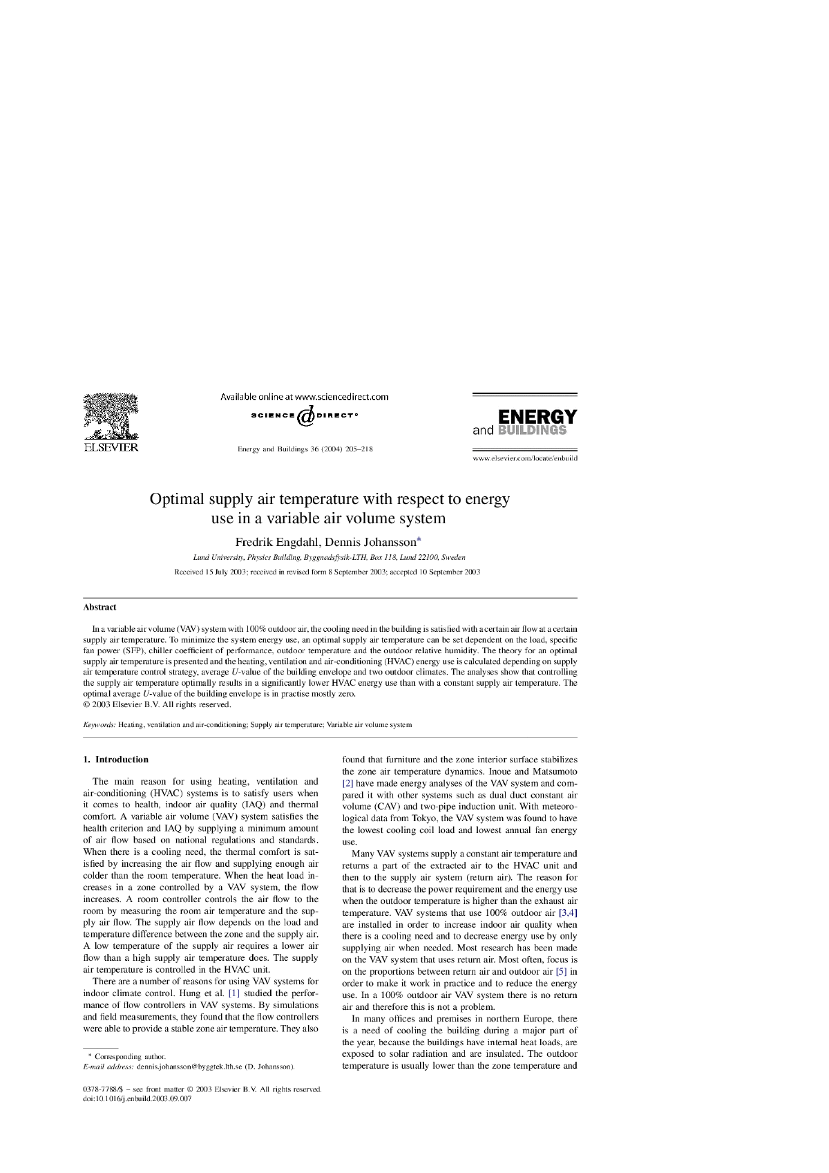 变流量系统中送风温度的优化设计(英文)-图一