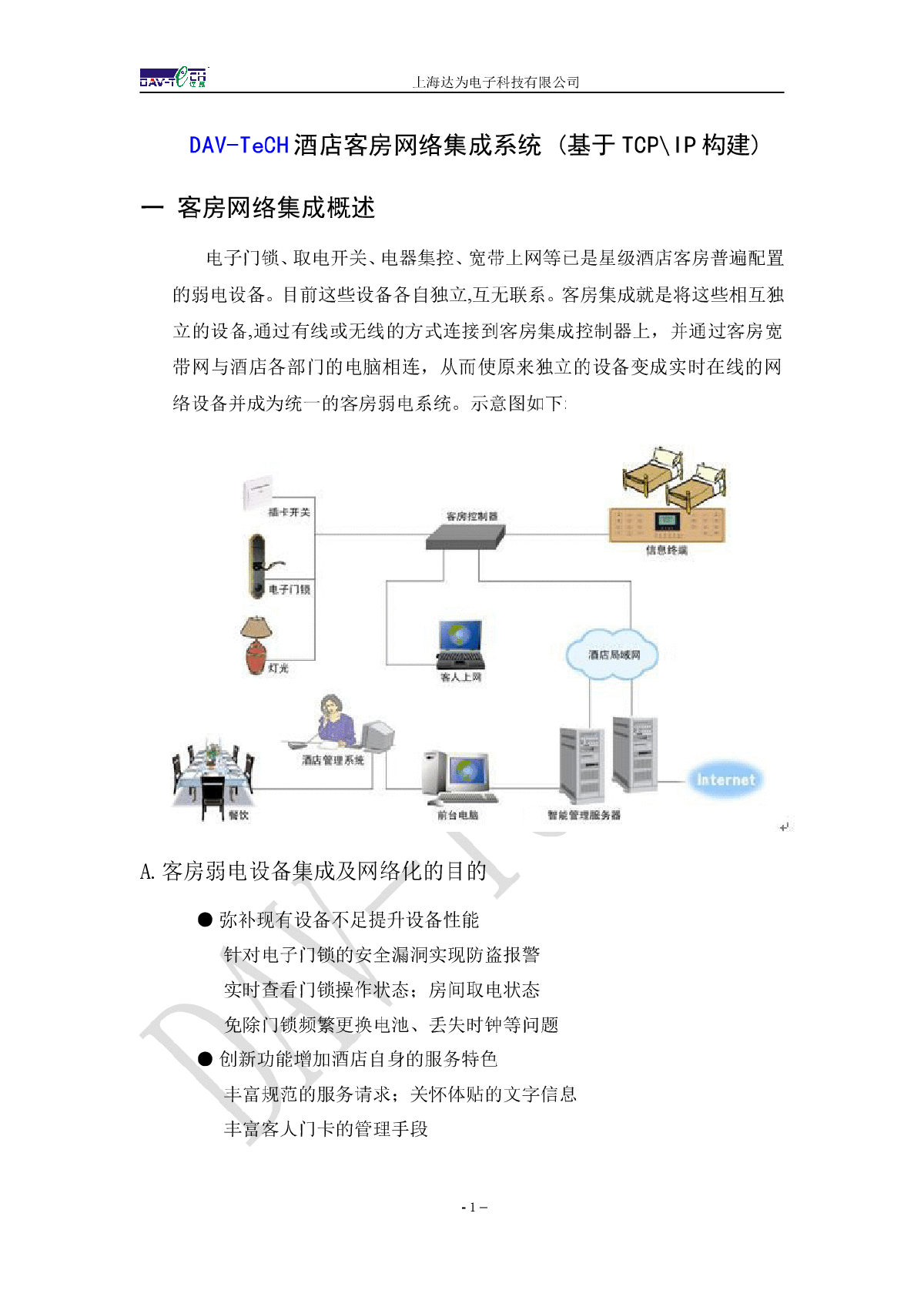 dav-tech酒店客房网络控制系统（基于TCP/IP构建）-图一