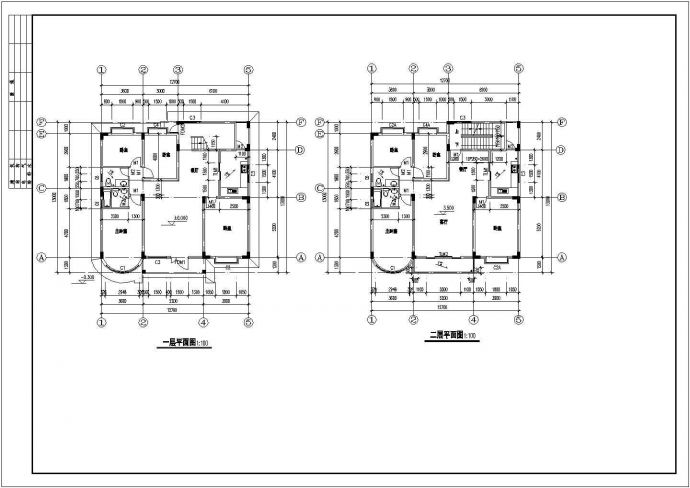 某四层农村住宅建筑设计图（建筑面积554平方米）_图1