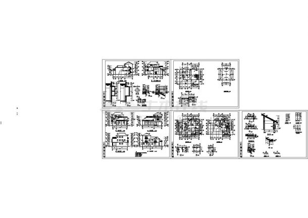 某三层中式风格别墅建筑施工CAD图纸设计，共11张图纸-图二