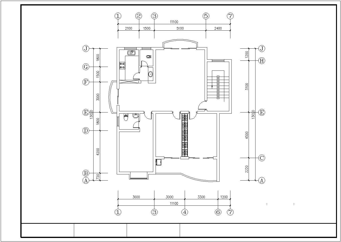 泸州市某小区住宅124平米三室两厅两卫平面户型设计CAD图纸