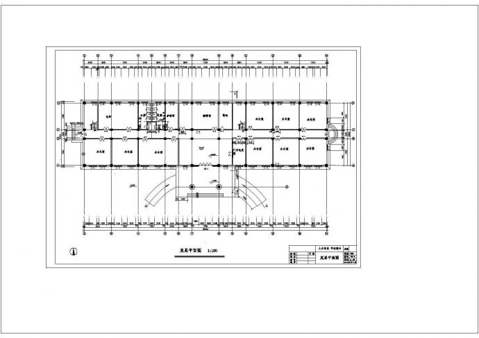 办公楼设计_5443平米，五层框架办公楼（计算书、建筑、结构图纸）非常标准cad图纸设计_图1