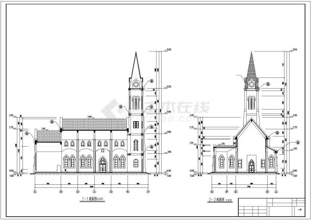 [欧式]教堂全套建筑规划cad施工图纸-图一