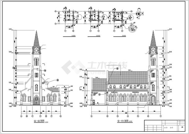 [欧式]教堂全套建筑规划cad施工图纸-图二