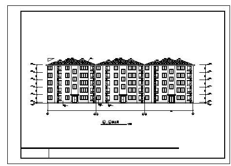 某五层住宅楼建筑设计cad图，共六张-图二