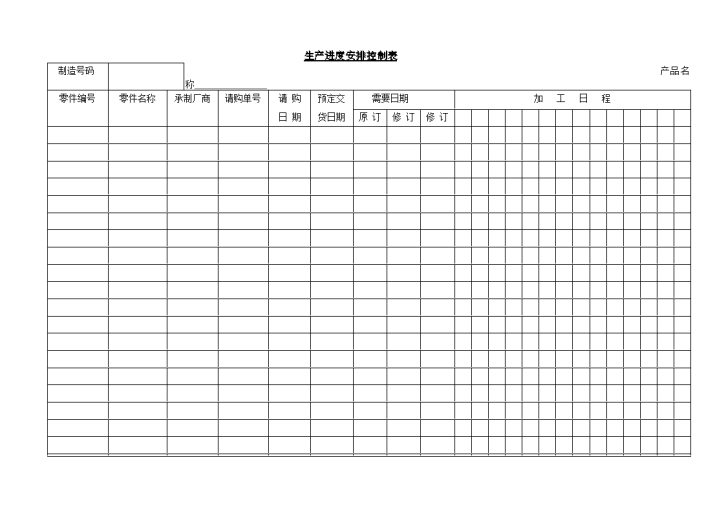 某公司生产进度安排控制表-图一