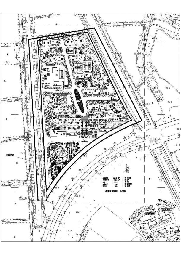 宁波某地内住宅小区总平面规划cad设计施工图-图一