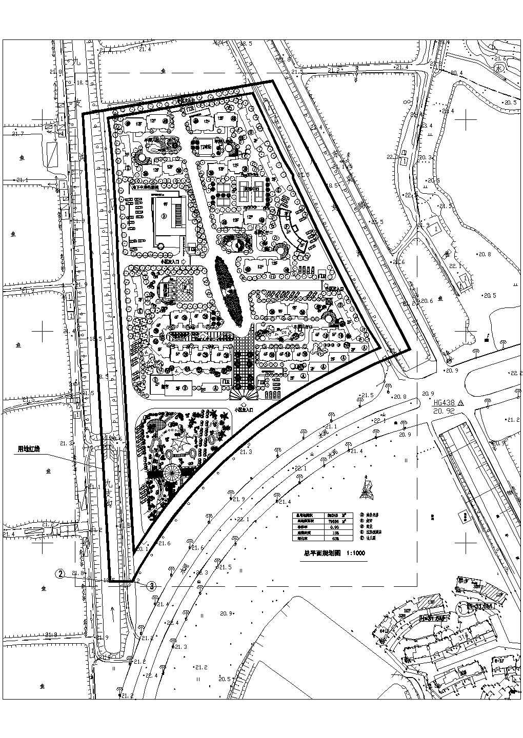 宁波某地内住宅小区总平面规划cad设计施工图