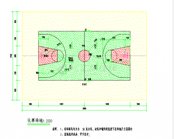 篮球比赛及休闲健身场地cad施工图设计-图一