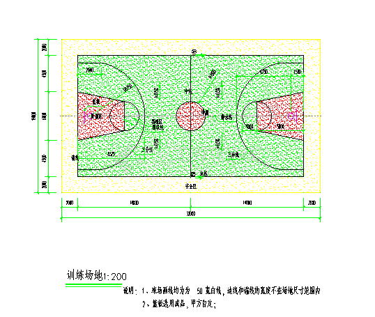 篮球比赛及休闲健身场地cad施工图设计-图二