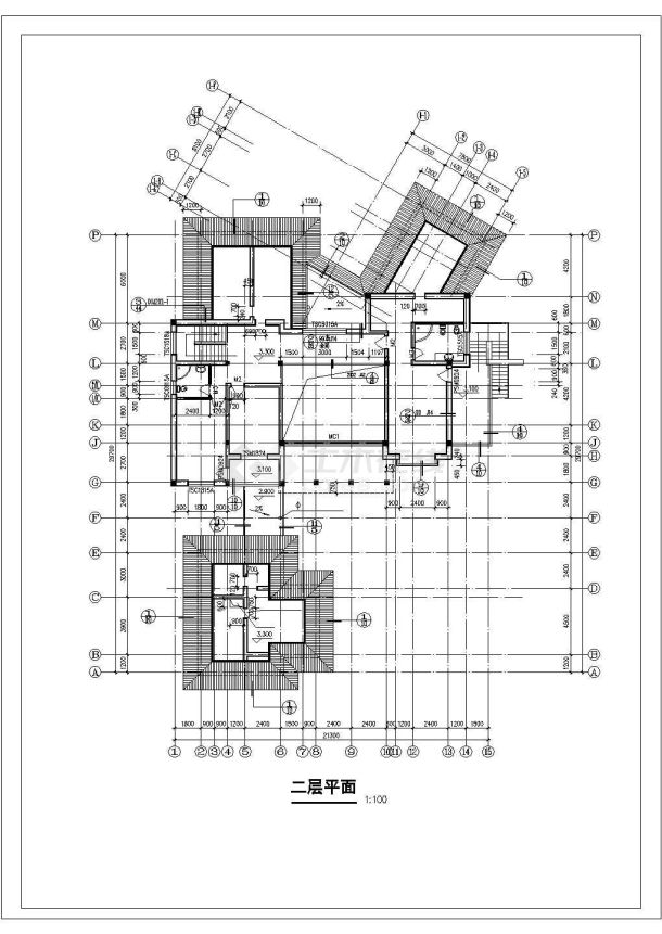 2层独立奢华别墅建筑cad施工图纸-图一