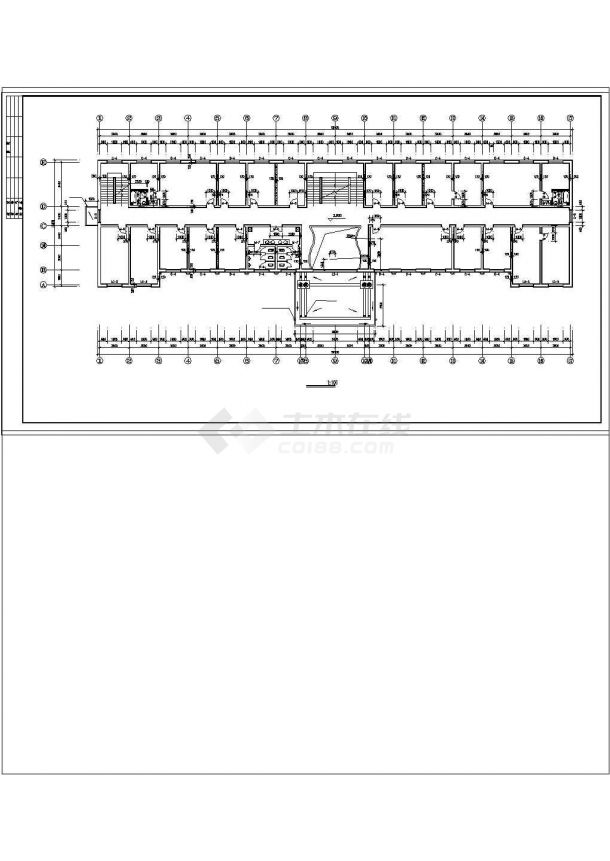 办公楼设计_某4层办公楼建筑全套CAD施工图-图二
