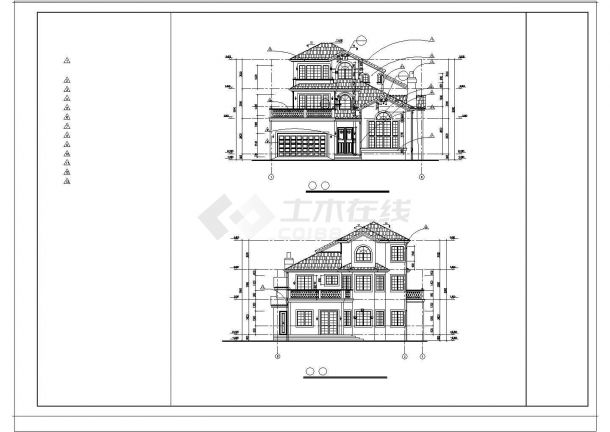 某独栋多层别墅cad建筑图纸-图二