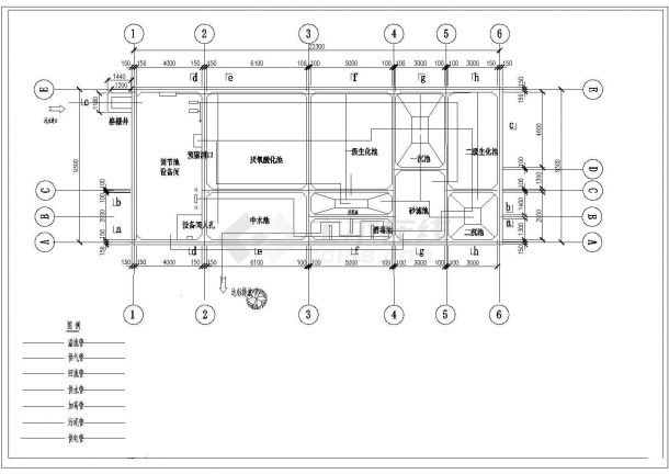 某小区污水处理站设计cad全套工艺施工图纸-图二