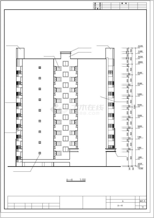 某地小高层商住楼建筑cad设计图-图一