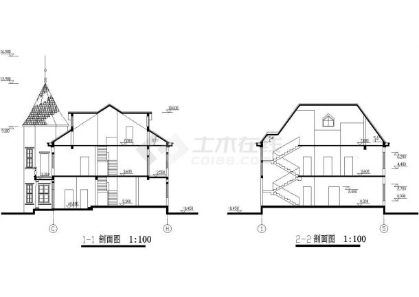 某地多座高级精美别墅的CAD设计图纸-图二