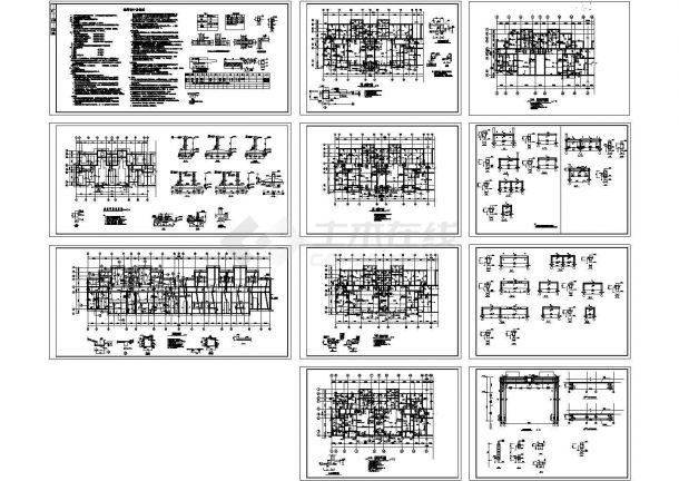 农村某6层砖混住宅楼结构设计施工图（CAD）-图一