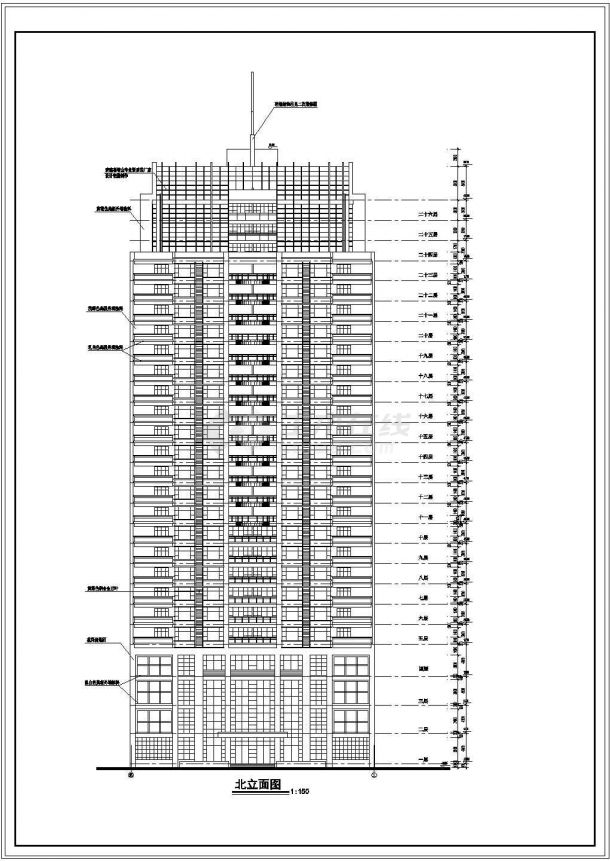 28层高层住宅楼全套cad设计建施图-图二