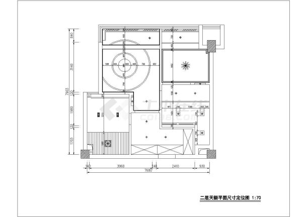 某欧式复式别墅建筑设计cad平面施工图-图二