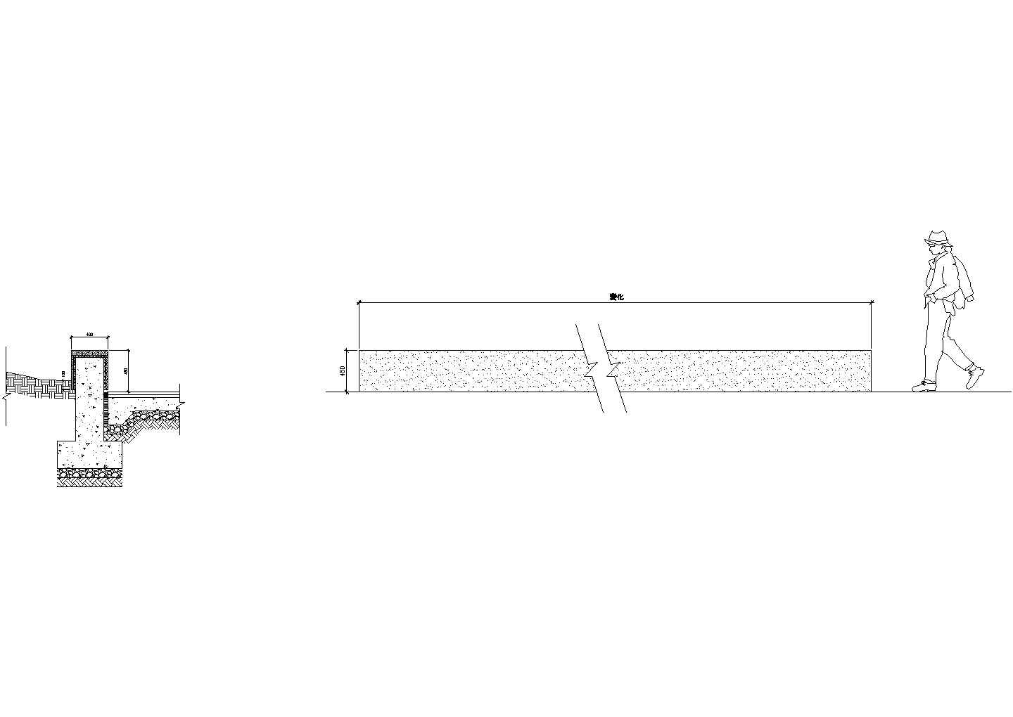 座椅墙建筑布置大样图