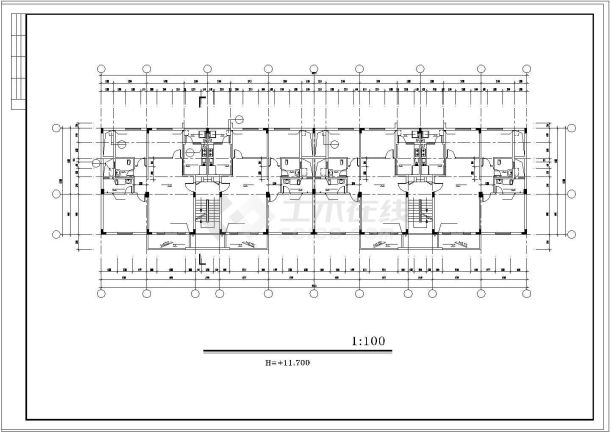  CAD construction drawing for building design of college student dormitory apartment in a certain place - Figure 2