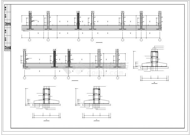 某底框五层住宅楼结构设计cad施工图纸-图二