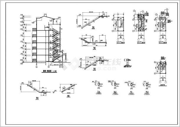 农村某异型柱结构住宅施工设计CAD图-图一