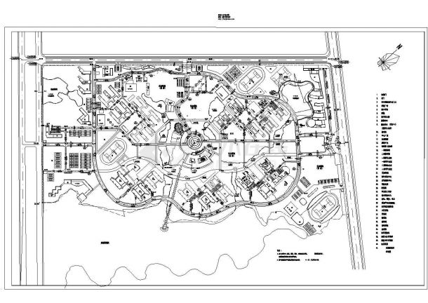 某综合性大学规划设计cad施工总平面图（甲级院设计）-图二