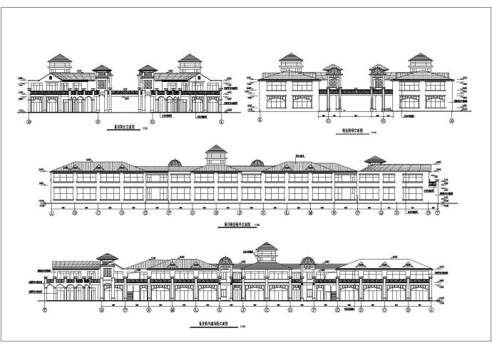 城市商业街内廷沿街设计CAD立面图_图1