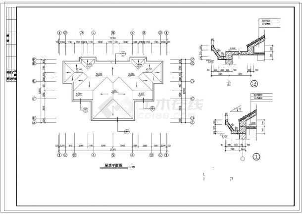 某高档双拼别墅建筑设计cad方案图纸-图一