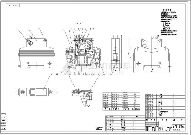 DZ47-63高分断小型断路器-单级总装cad图纸-图一