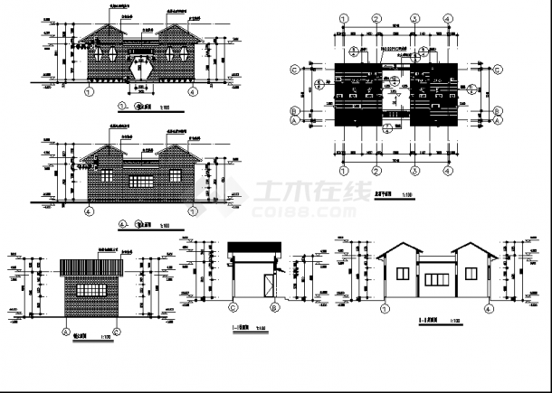 西湖景区公共厕所规划设计建筑施工cad图纸-图二