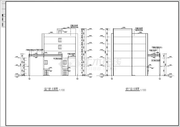某地区工厂食堂综合楼设计CAD图纸-图一