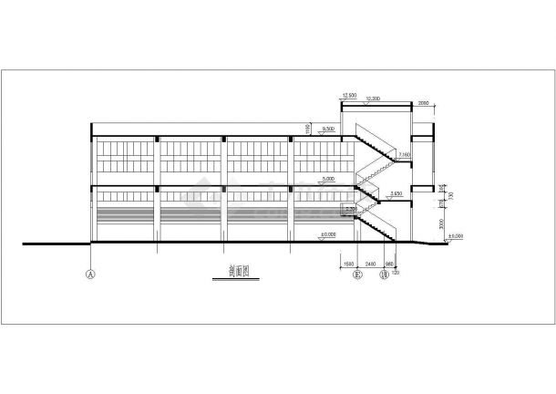 某地区批发市场建筑设计CAD图纸-图二