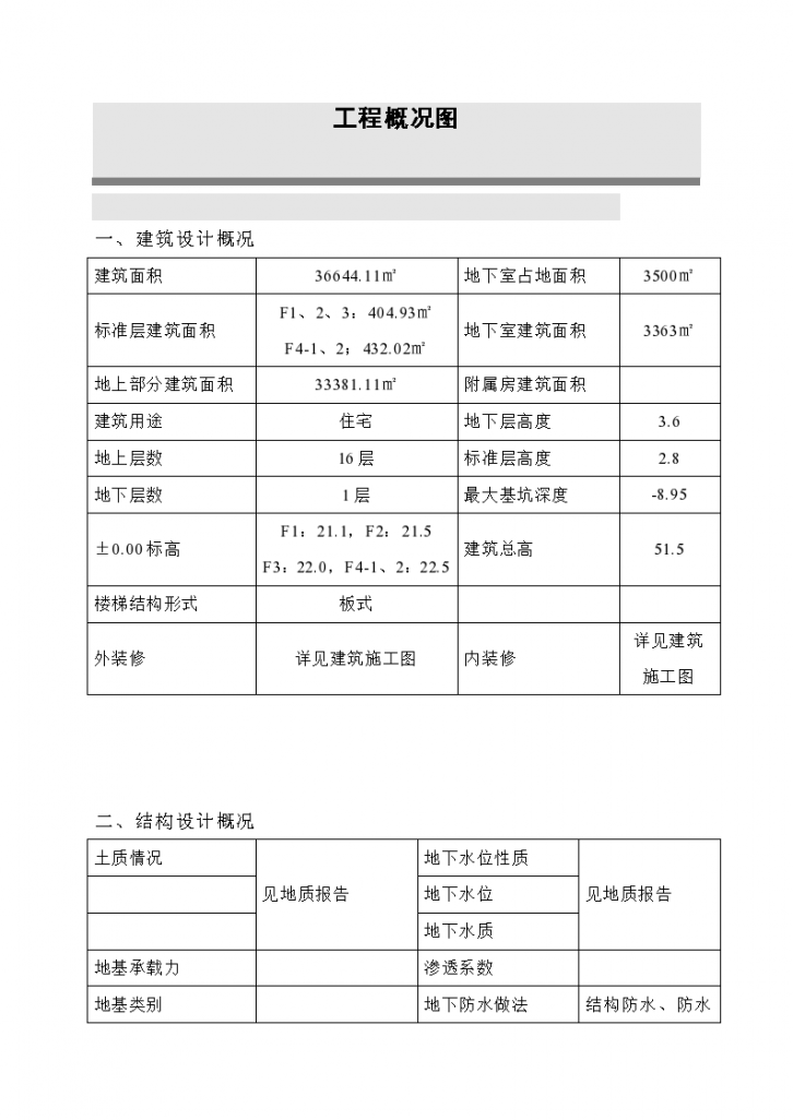 某小区高层的施工设计方案-图一