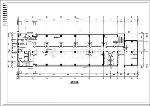 办公楼设计_某市一整套完整研发办公楼建筑cad施工图纸-图二