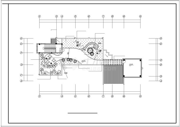 某小区内会所一整套cad建筑施工设计图纸-图二