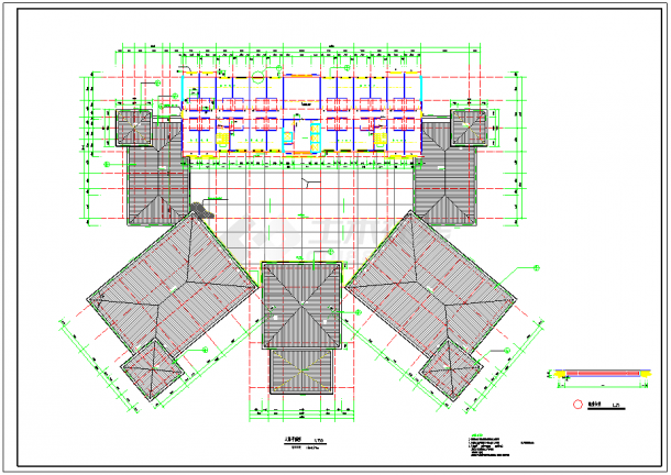 某著名五星级汇景酒店CAD全套建筑施工图纸（含总平面图设计）-图一
