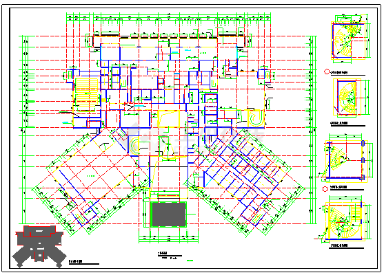 某著名五星级汇景酒店CAD全套建筑施工图纸（含总平面图设计）-图二