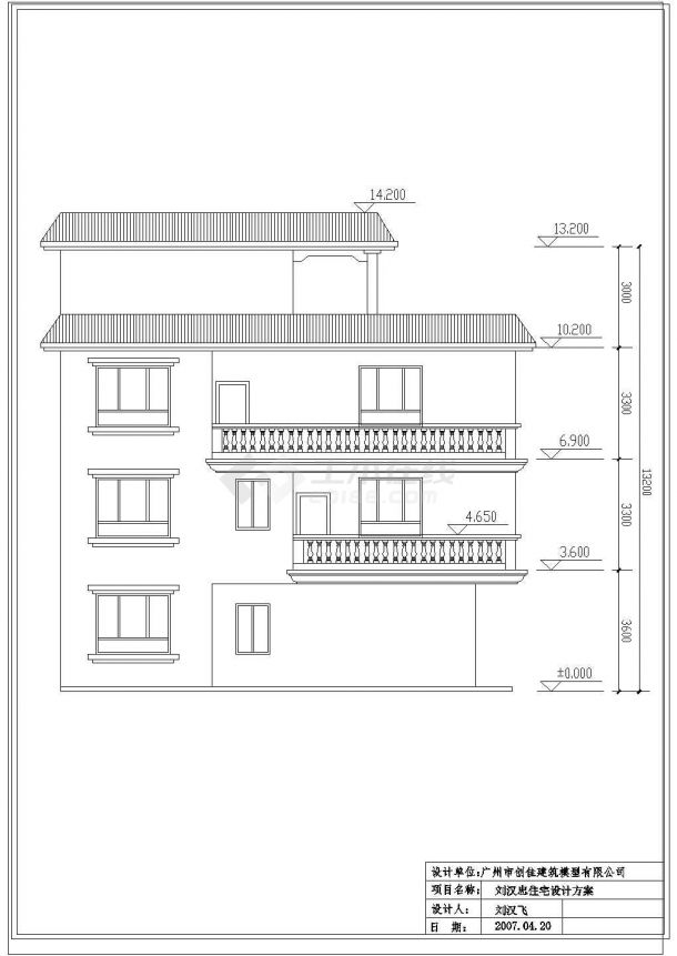 某小型临街住宅楼建筑cad设计施工图纸-图一