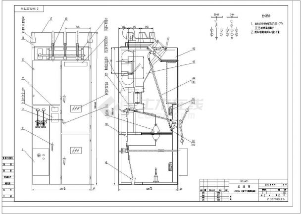 经典几种型号高压开关柜设计cad总装配图-图一